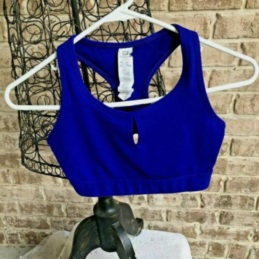 Fabletics Sylvia Sports Bra Size XXS Racerback Sapphire Blue High Impact